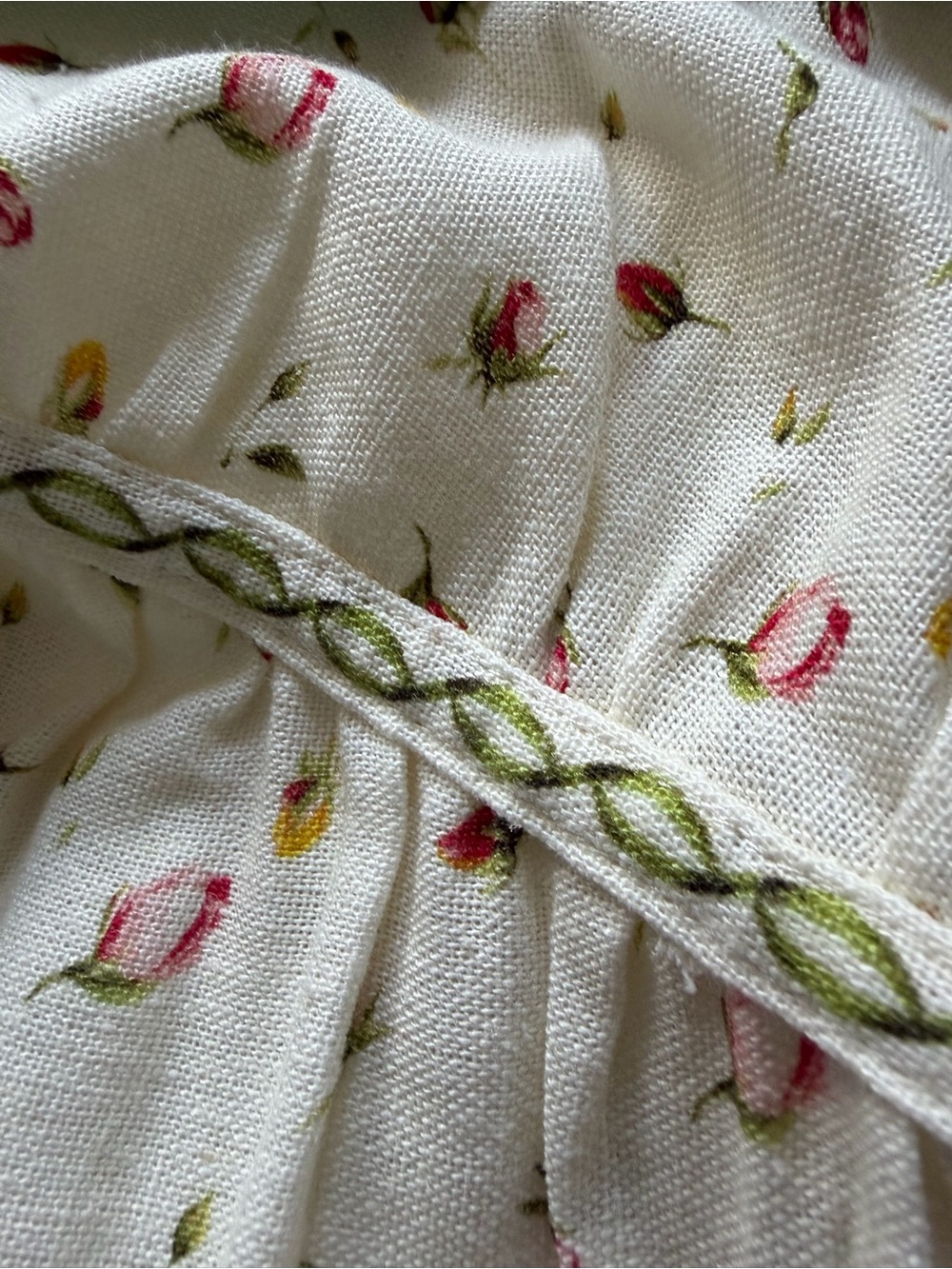 Max Studio Floral Border Maxi Dress Cotton Linen Cottagecore Garden Romantic - Picture 10 of 14